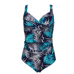 Andzhelika Tropical Leaves Twist-Front One-Piece Swimsuit