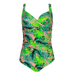 Andzhelika Tropical Leaves Twist-Front One-Piece Swimsuit