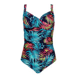 Andzhelika Tropical Leaves Twist-Front One-Piece Swimsuit