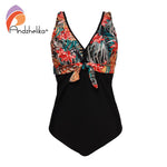 Andzhelika Black Floral One-Piece Swimsuit