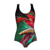 Andzhelika Leaves Print One-Piece Swimsuit