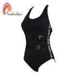 Andzhelika Letter Sport One-piece Swimsuit